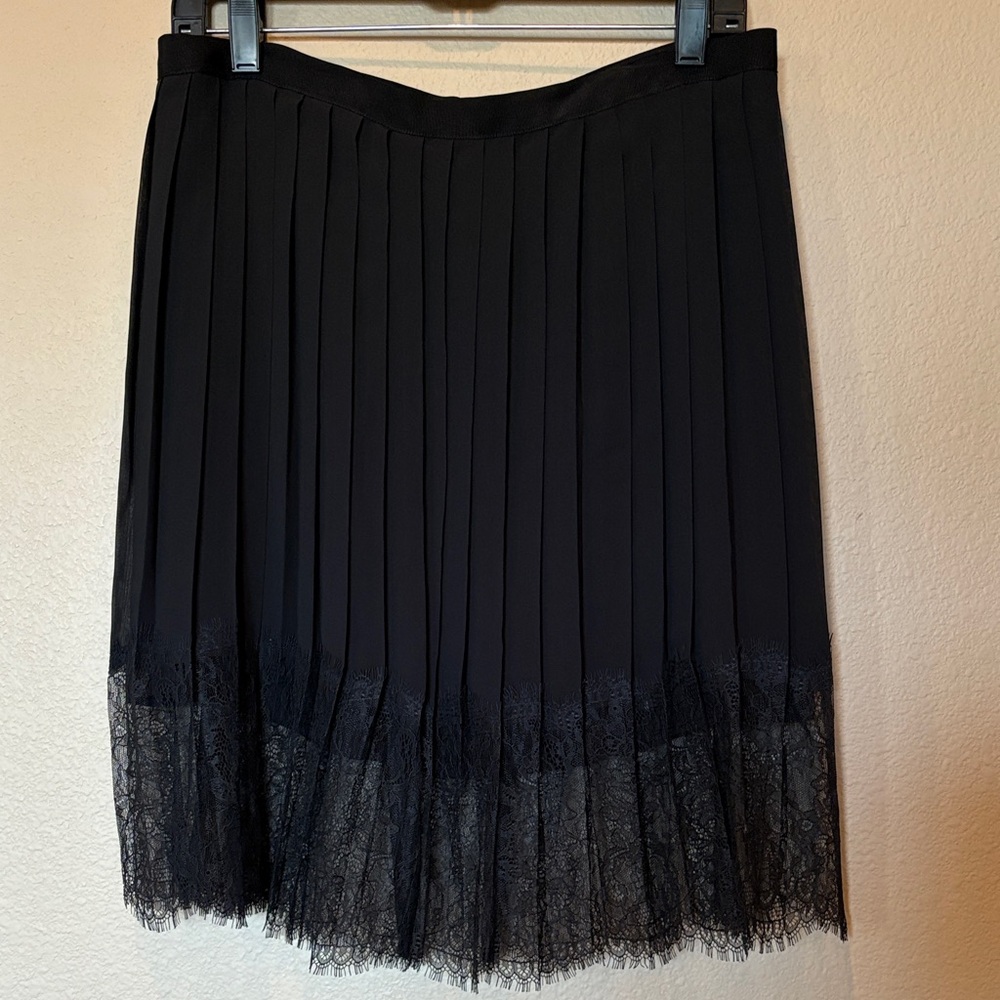 Victoria's Secret Black Pleated Lace Skirt Side Zip, Romantic, Ballet, Fairy